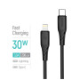 Дата кабель USB-C to Lightning 2.0m PD30W textured PVC black ColorWay (CW-CBPDCL095-BK)