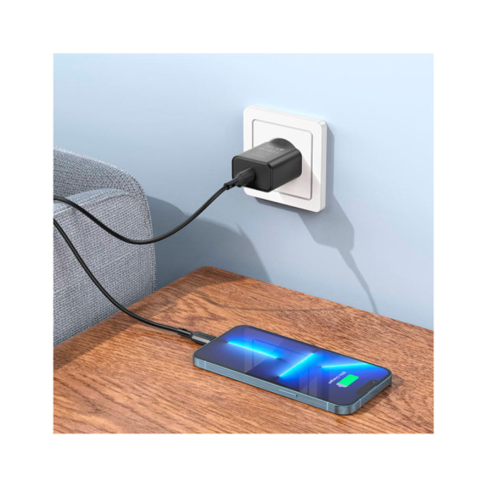 Зарядний пристрій BOROFONE BA71A Power USB-C PD20W Black (6974443387957)