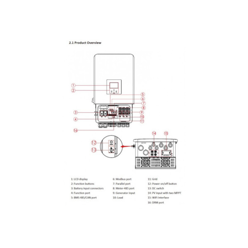 Сонячний інвертор Deye SUN-10K-SG05LP3-EU-SM2	10kW WiFi (SUN-10K-SG05LP3-EU-SM2)