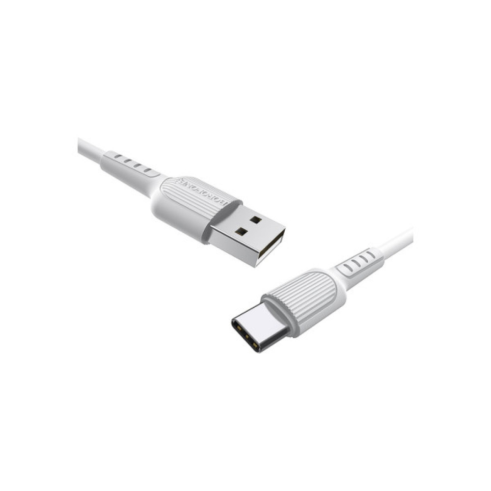 Дата кабель USB 2.0 AM to USB-C 1.0m 2A PVC BX16 white BOROFONE (6957531099468)