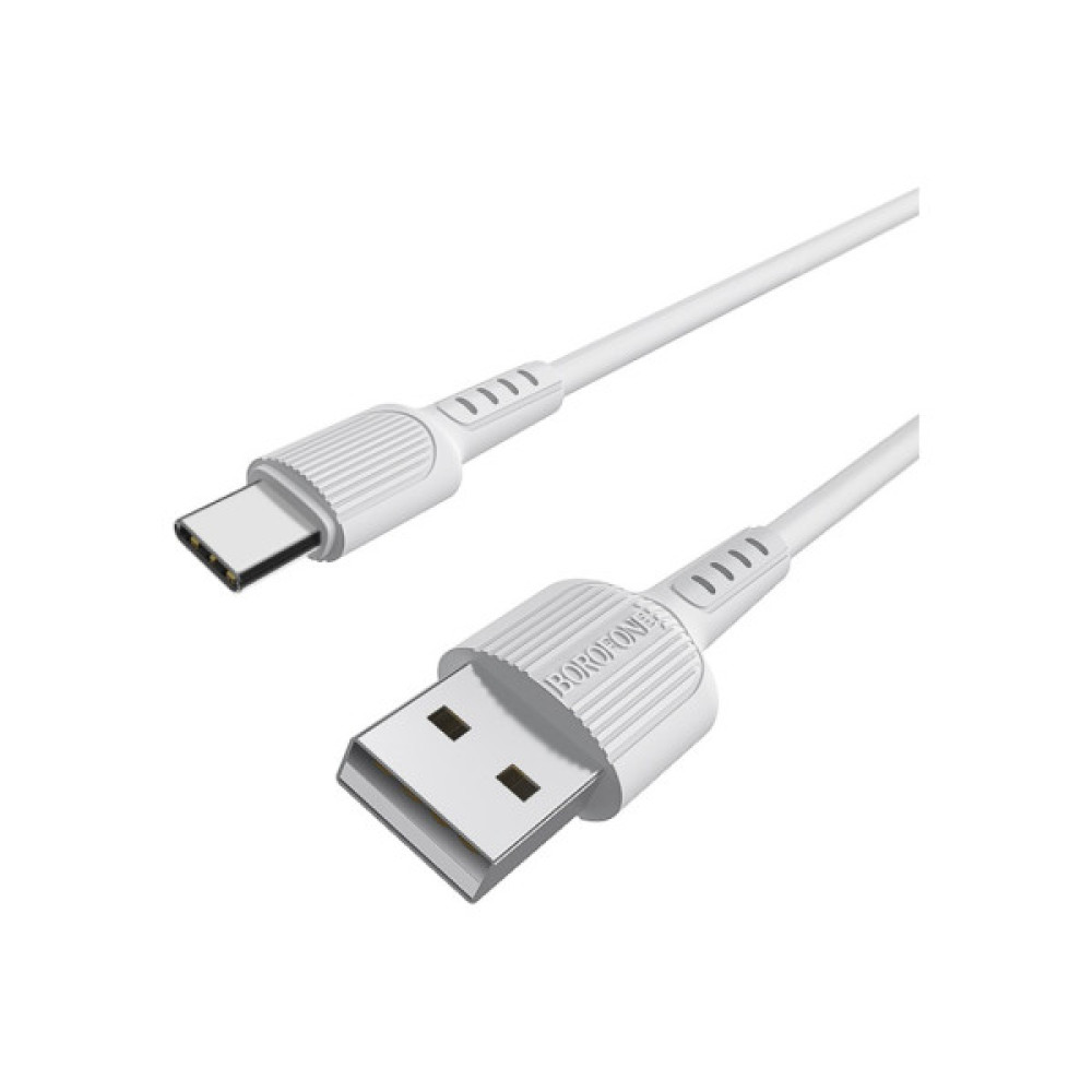 Дата кабель USB 2.0 AM to USB-C 1.0m 2A PVC BX16 white BOROFONE (6957531099468)