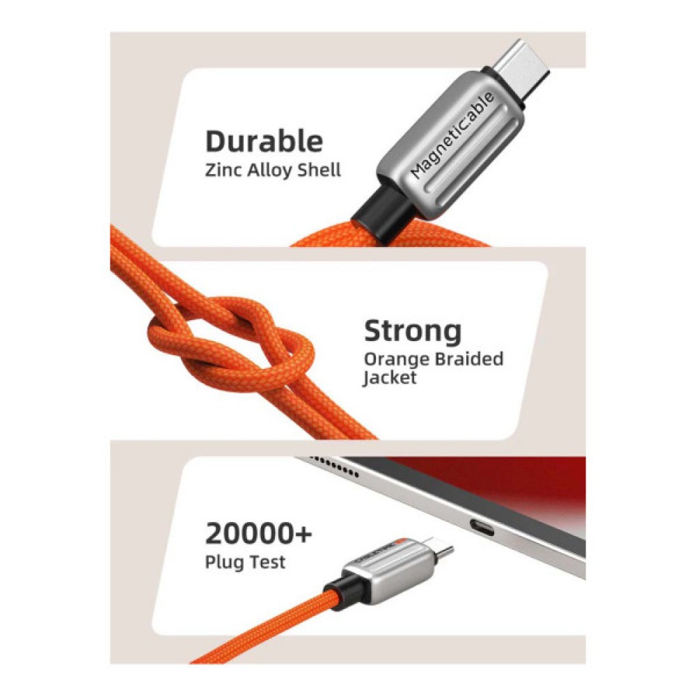Дата кабель USB-C to USB-C 2.0m PD240W magnetic Cabletime (CA915729)
