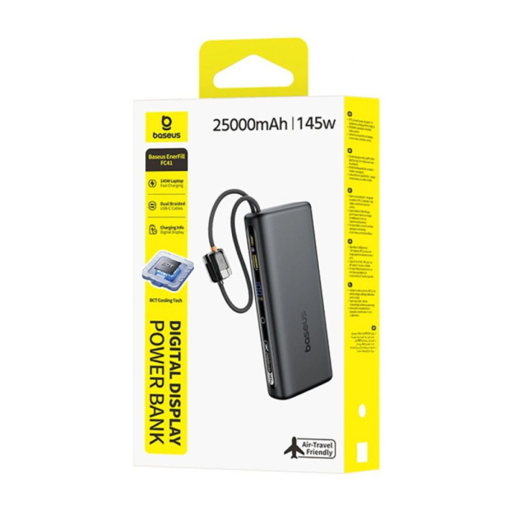 Батарея універсальна Baseus 25000mAh EnerFill FC41 145W Digital Display Built-in Dual USB-C Cable (E0028H03)