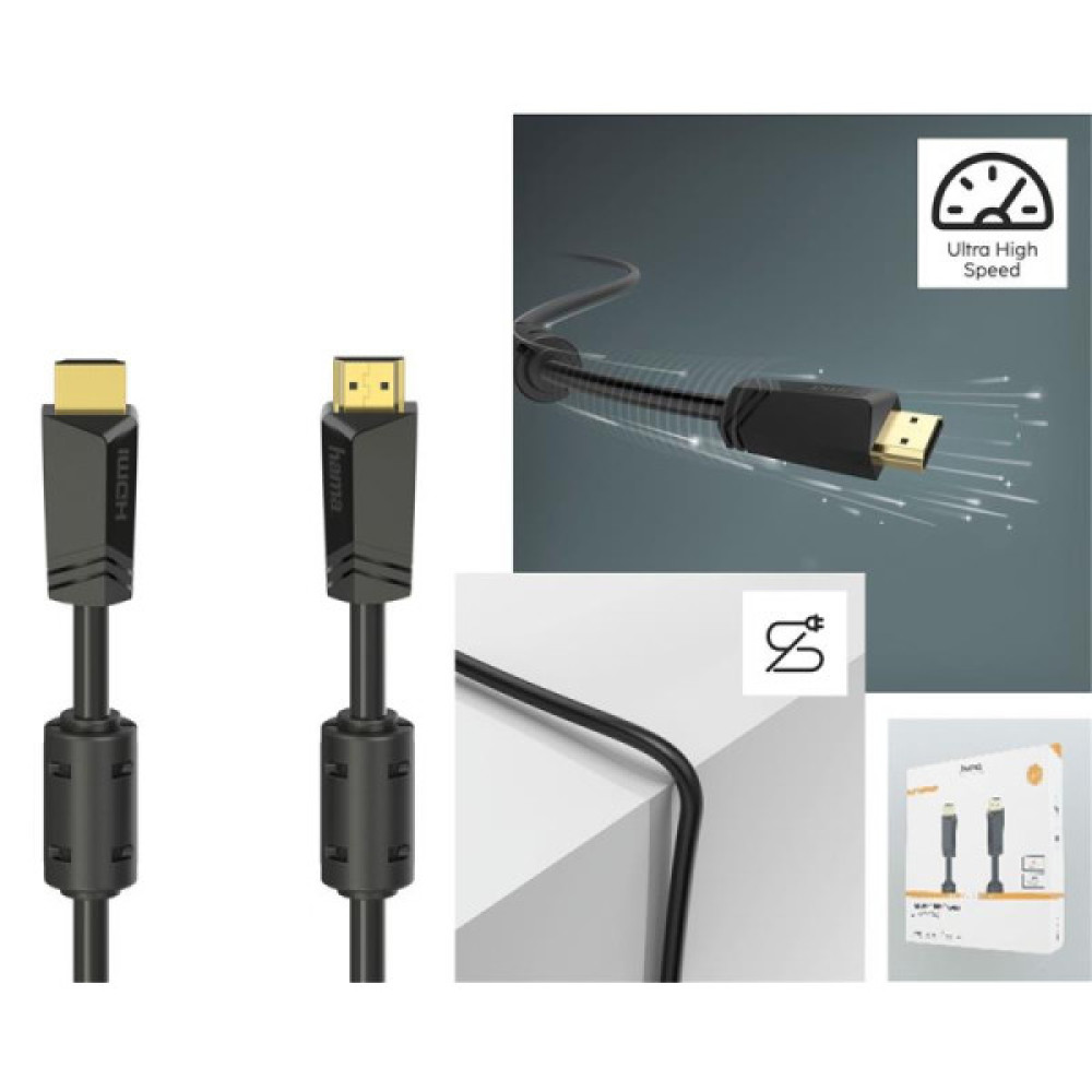 Кабель HDMI (M/M) Hama 10м, 4K, чорний