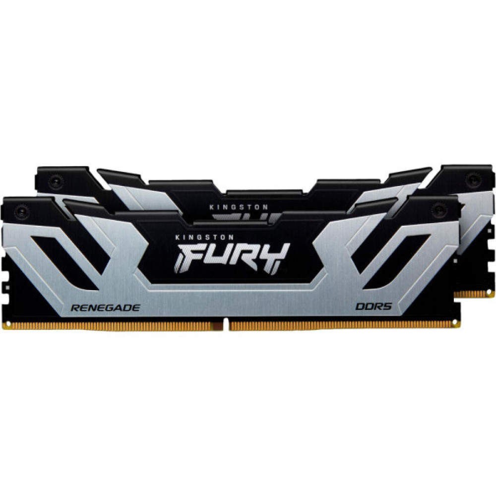 Модуль пам'яті для комп'ютера DDR5 48GB (2x24GB) 8800 MHz Renegade Black/Silver Kingston Fury (ex.HyperX) (KF588CU42RSK2-48)
