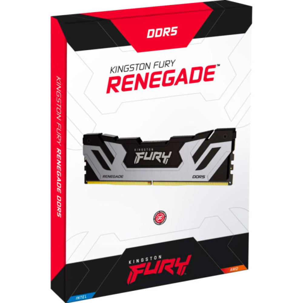 Модуль пам'яті для комп'ютера DDR5 48GB (2x24GB) 8800 MHz Renegade Black/Silver Kingston Fury (ex.HyperX) (KF588CU42RSK2-48)