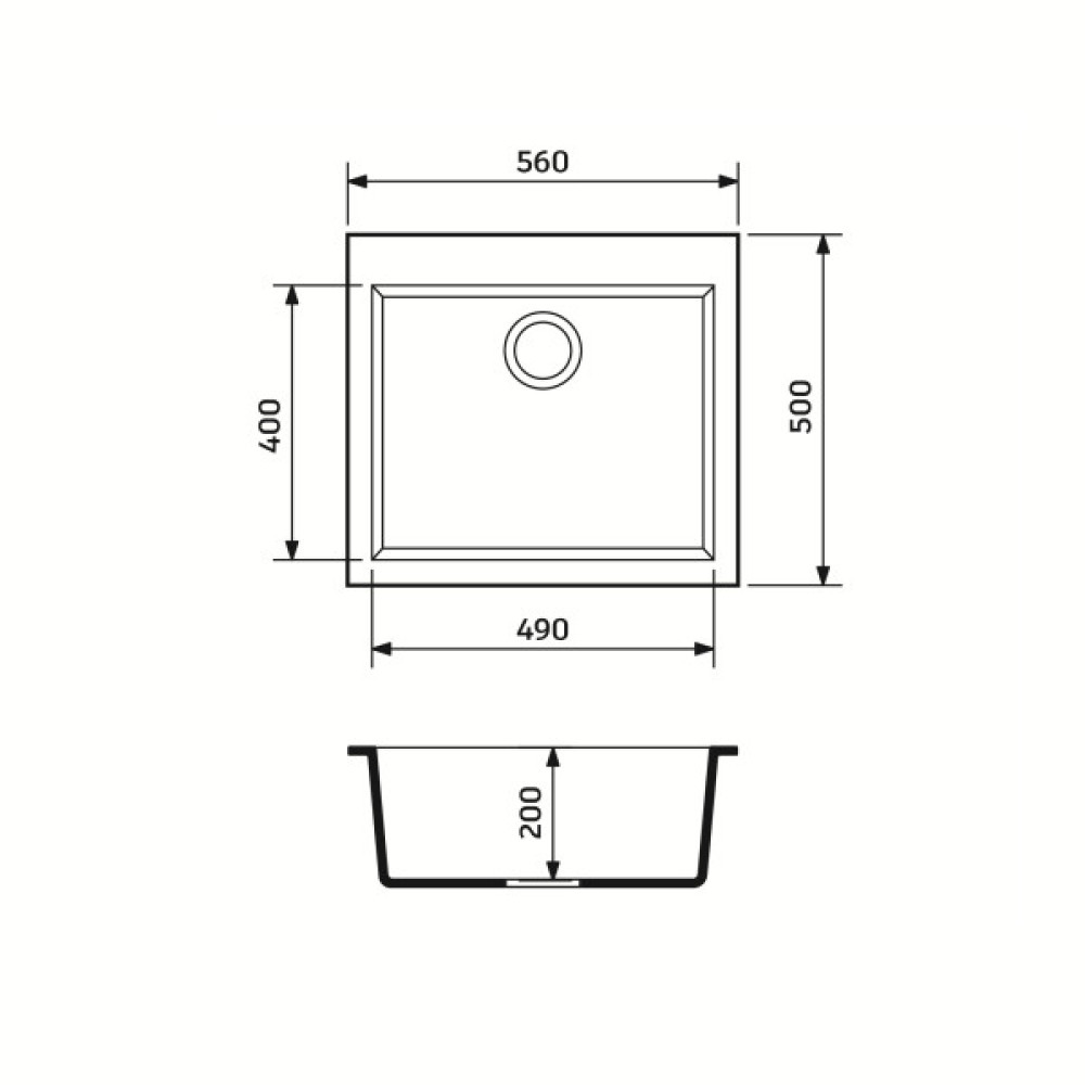 Набір кухонний Adamant Univer, штучний камінь, квадрат, без крила, 560х500х200мм, чаша - 1, врізна, Old stone + змішувач та дозатор