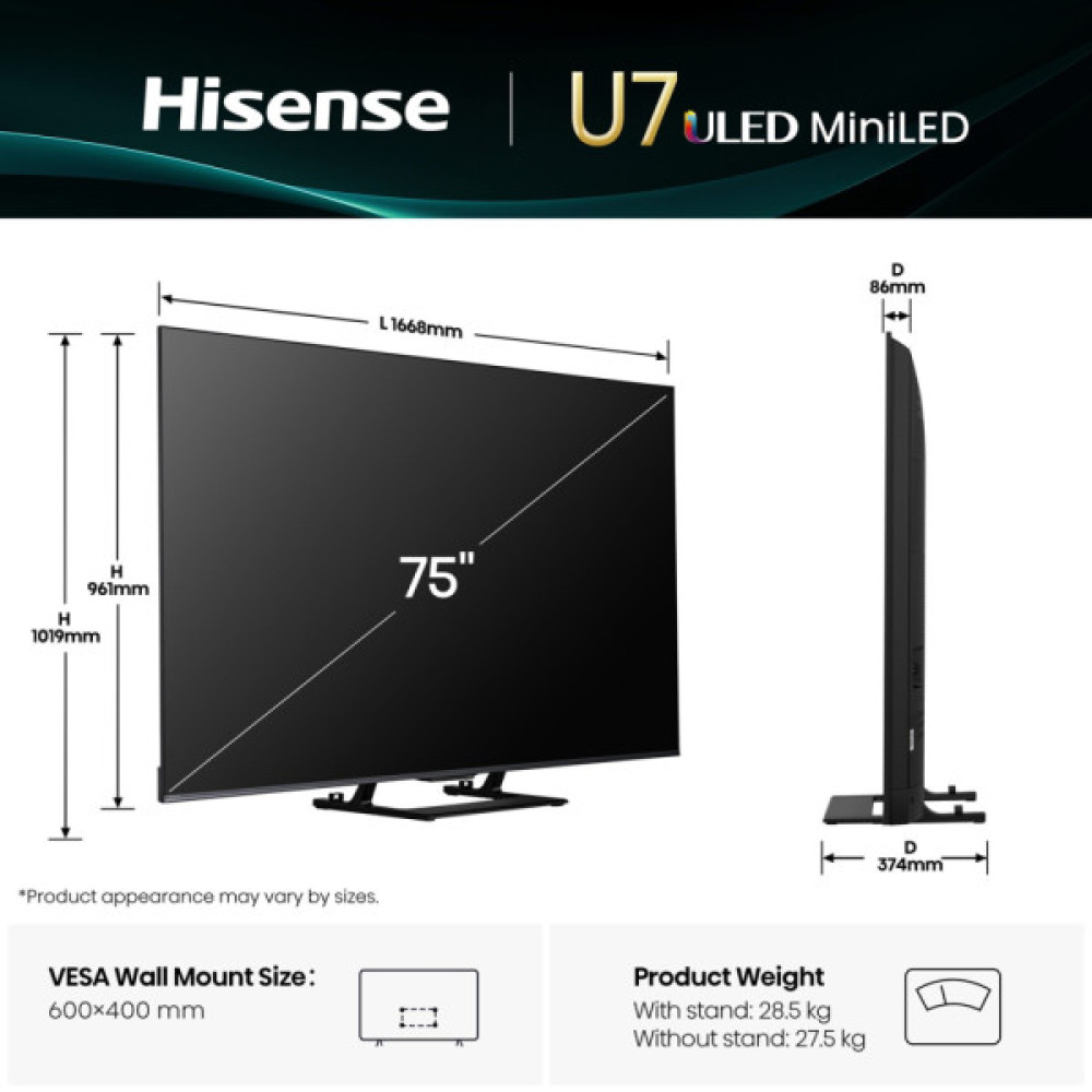 Телевізор Hisense 75U7Q