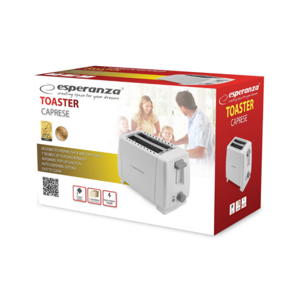 ESPERANZA EKT001 Toaster Caprese 600W