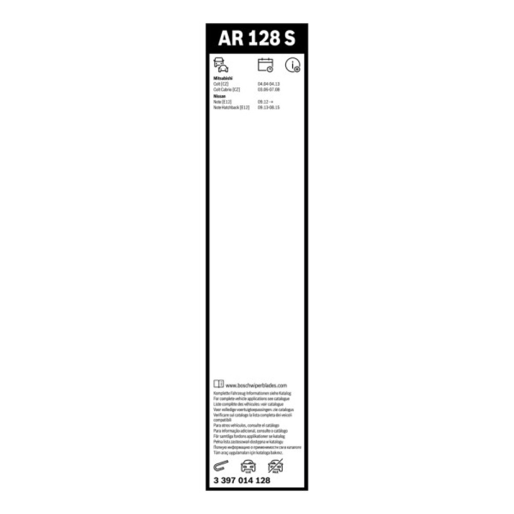 Щітка склоочисника Bosch 3 397 014 128 Щітка склоочисника Bosch 3 397 014 128