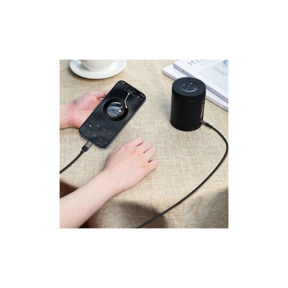 Кабель мультимедійний USB-C to 3.5mm M 0.15m black Acefast (6974316285274)