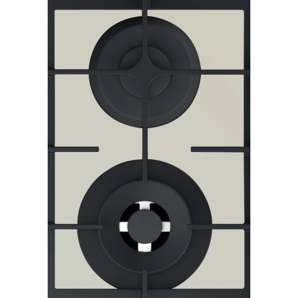 Варильна поверхня Whirlpool газова, 60см, чавун, конфорка з подвійним рядом полум'я, бежевий