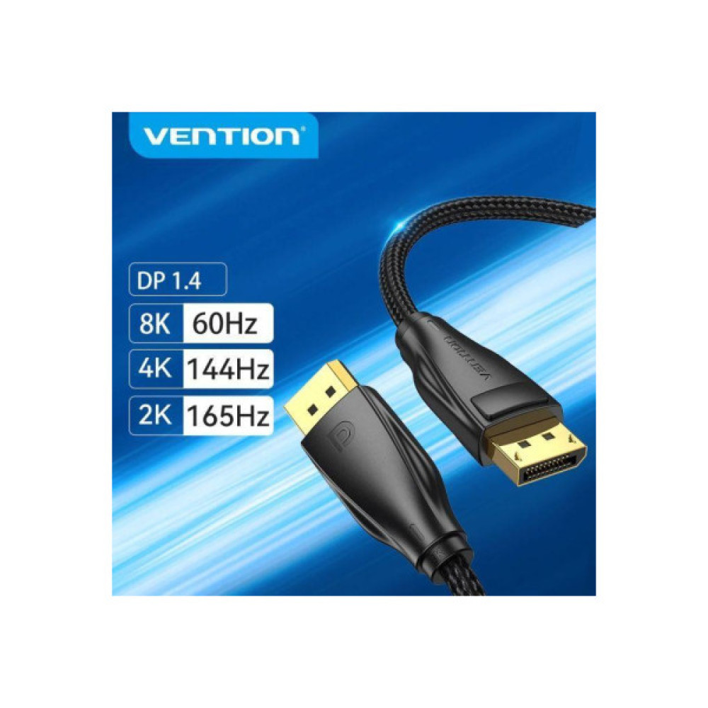 Кабель мультимедійний DisplayPort M to DisplayPort M 1.5m 16K60Hz/8K240Hz fabric gray Vention (HGCHG)
