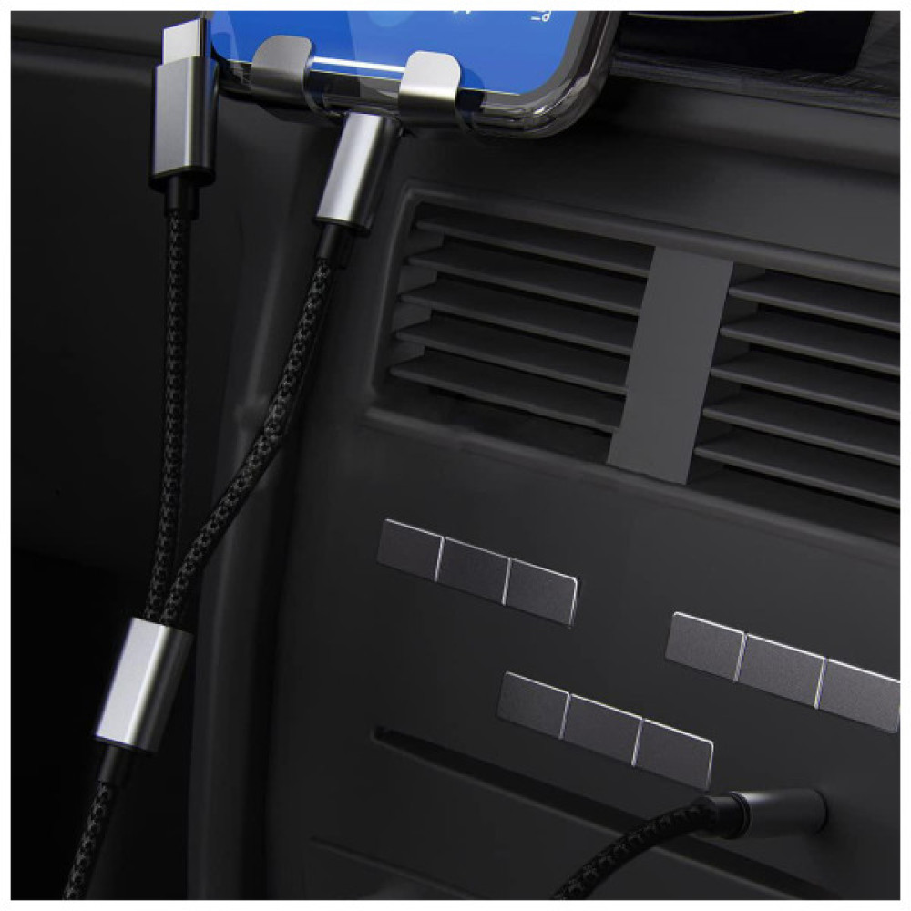 Кабель мультимедійний 3.5mm M to USB-C + Lightning 1,0m black XoKo (MH-232-BK)