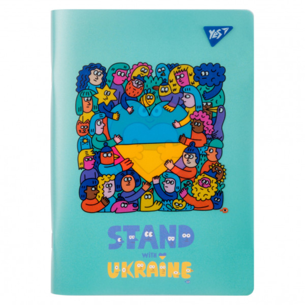 Зошит Yes А5 Stand with Ukraine пластикова обкладинка 70 аркушів, клітинка (681859)