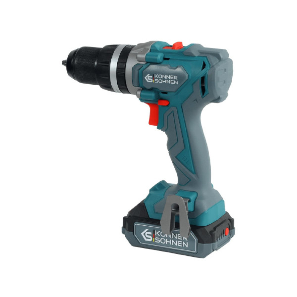 Набір із двох акумуляторних інструментів Konner&Sohnen KS IDISD 20V SET 2 20В дриль ударний, гвинтоверт, швидкий ЗП 2А акб 2х2А·год кейс 5кг