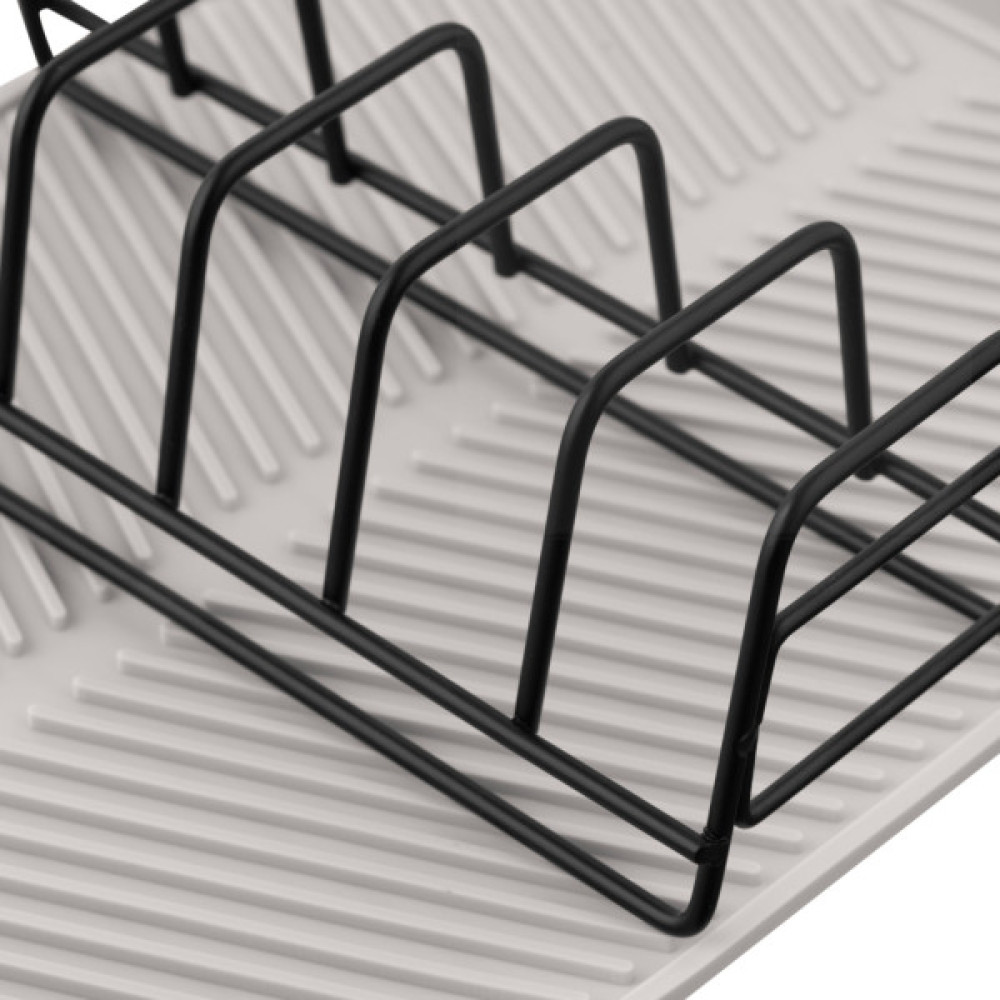 Сушарка для посуду Ardesto Minimalism 39х25х8см, силікон, метал, сірий (ARHK4102DR)