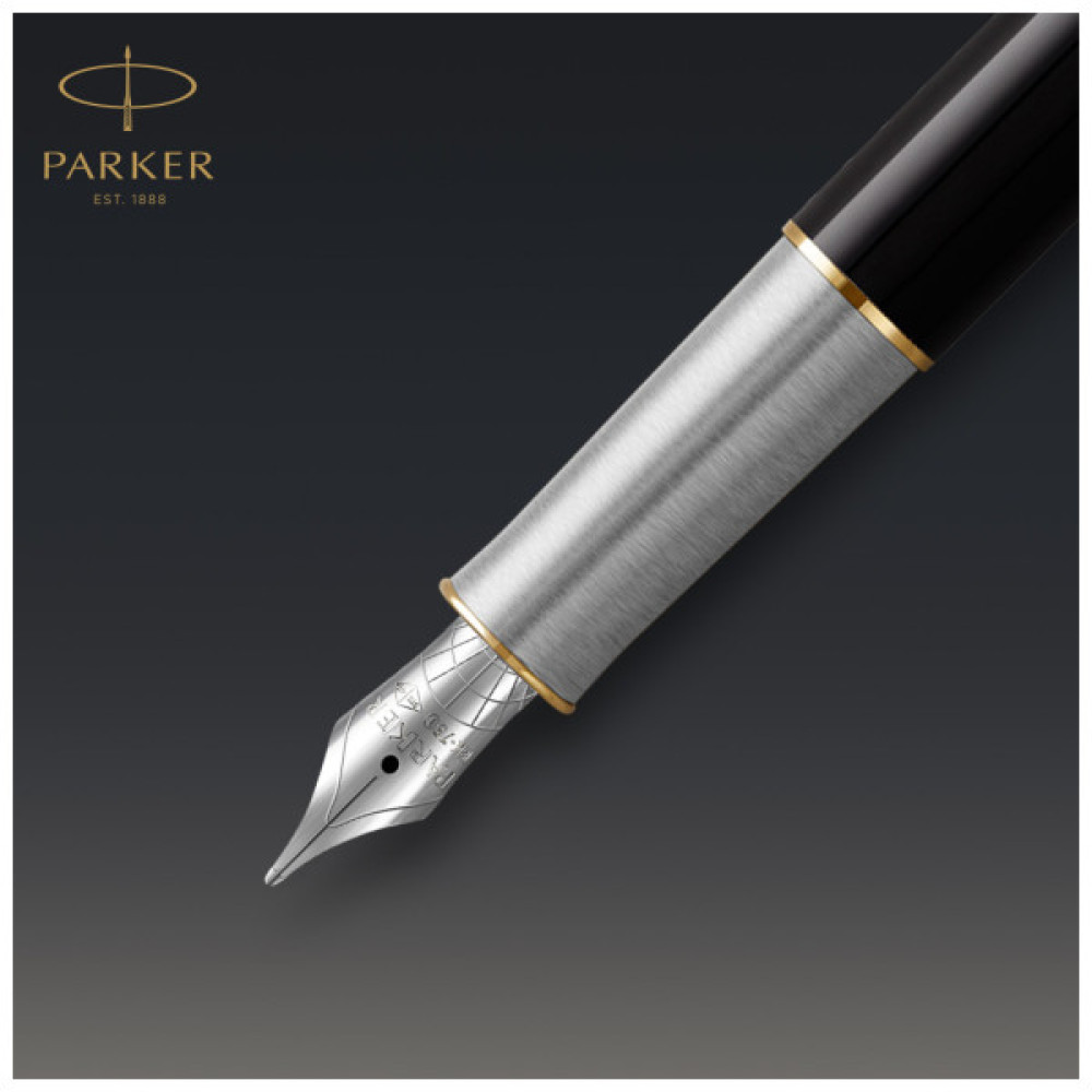 Ручка пір'яна Parker SONNET 17 Metal & Black Lacquer GT  FP18 F (68 111)