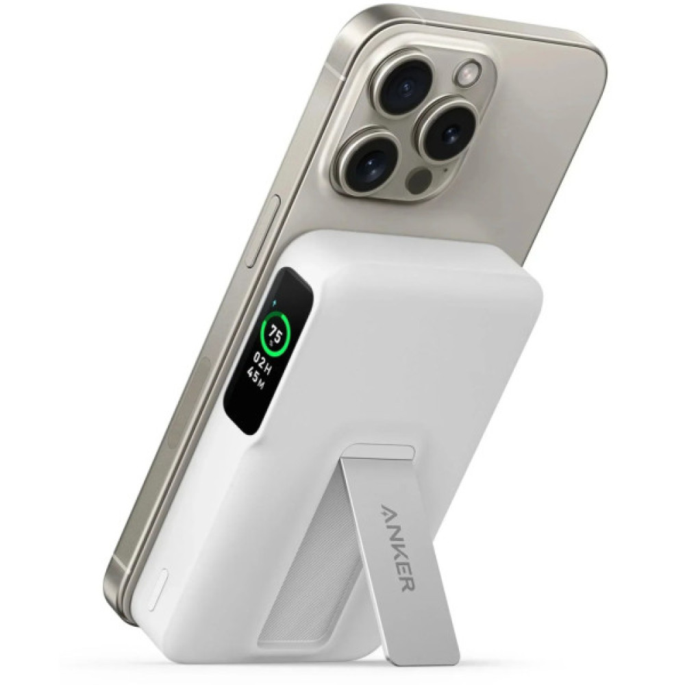 Батарея універсальна Anker MagGo 10000mAh, Qi2/15W, PD, 27W, USB-C, white (A1654G21)