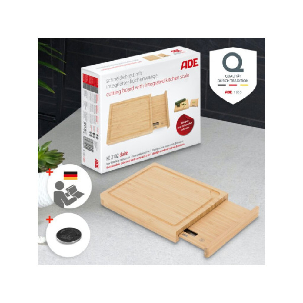 Дошка для нарізання АDЕ Claire із вбудованими кухонними вагами (KE2102)