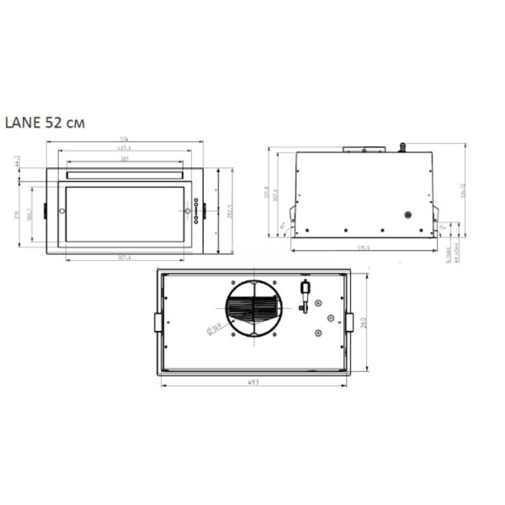 Витяжка кухонна Elica LANE BL MAT/A/52