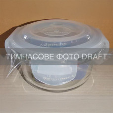 Харчовий контейнер Ardesto Gemini круглий, 0.24л, боросилікатне скло, прозорий (AR1224BRD)