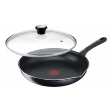 Сковорода Tefal Day by Day 24 см, з кришкою, алюміній, бакеліт, скло, чорний (B5580423UA)