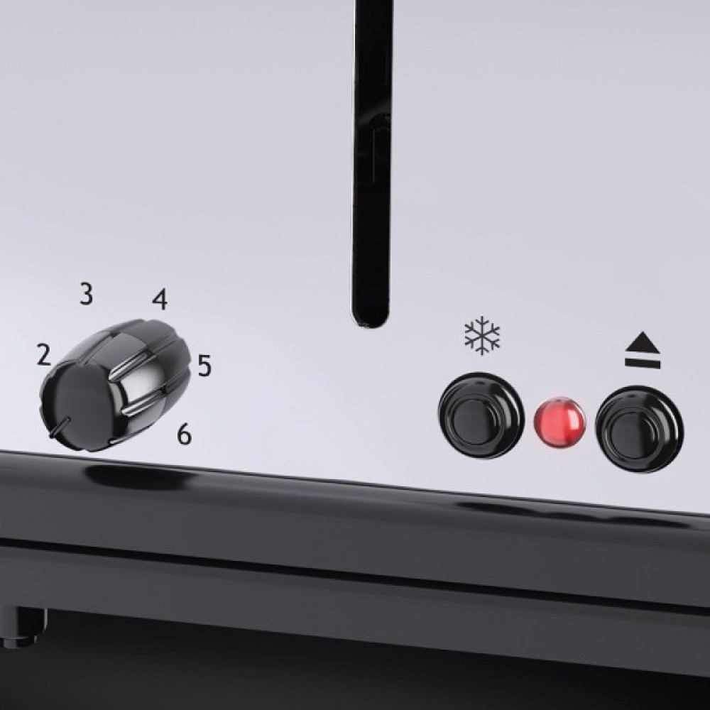 Тостер Russell Hobbs Oxford 1600Вт, довгі слоти на 4 тости, метал, сріблястий