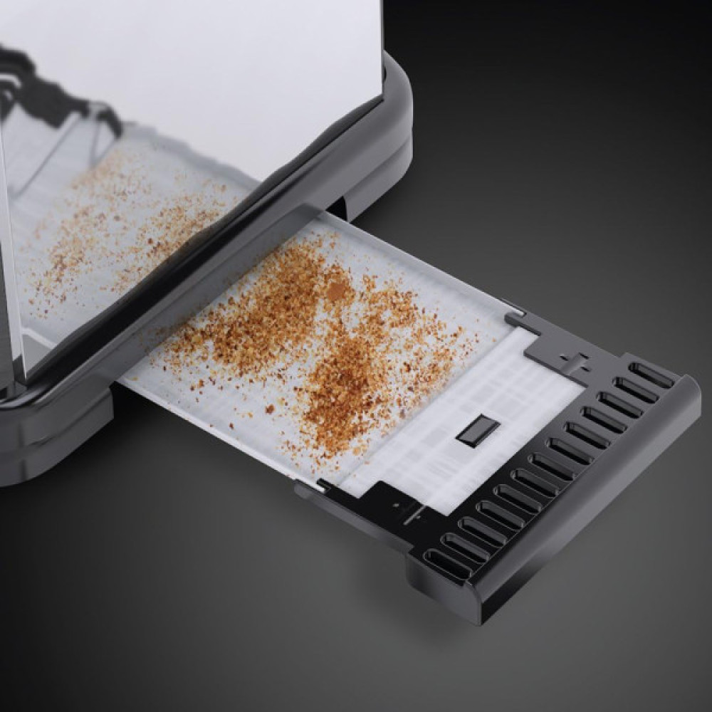 Тостер Russell Hobbs Oxford 1600Вт, довгі слоти на 4 тости, метал, сріблястий