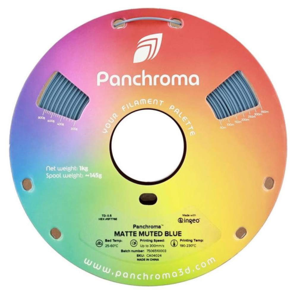 Пластик для 3D-принтера Polymaker PLA PANCHROMA MATTE 1,75mm 1kg MUTED BLUE (CA04024)
