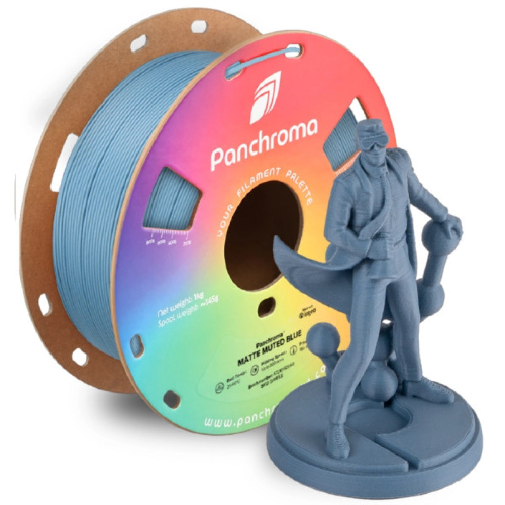 Пластик для 3D-принтера Polymaker PLA PANCHROMA MATTE 1,75mm 1kg MUTED BLUE (CA04024)