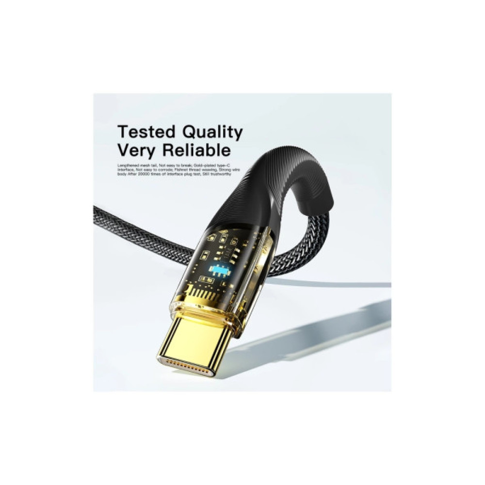 Дата кабель USB 2.0 AM to USB-C 1.0m 7A black Essager (EXCT-XJ01-P)