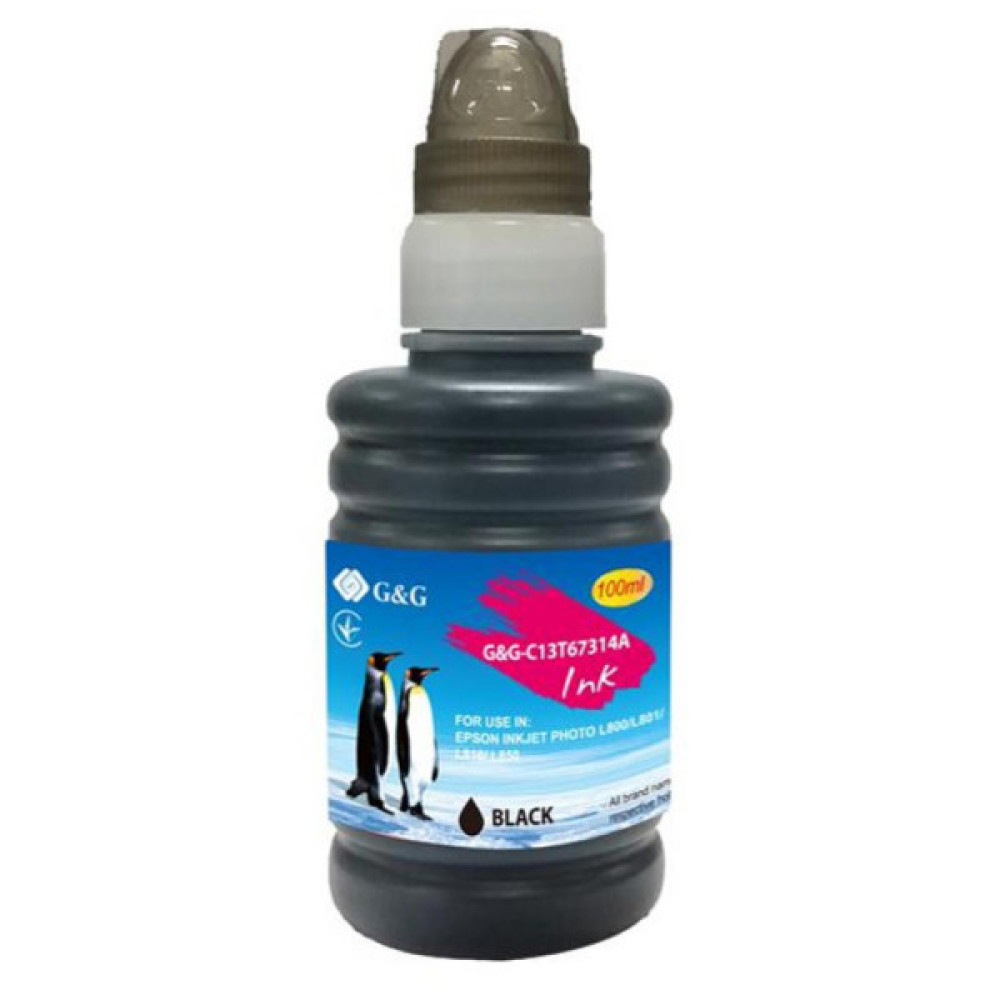 Чорнило G&G Epson L800 black, контейнер 100мл (G&G-C13T67314A) Чорнило G&G Epson L800 black, контейнер 100мл (G&G-C13T67314A)