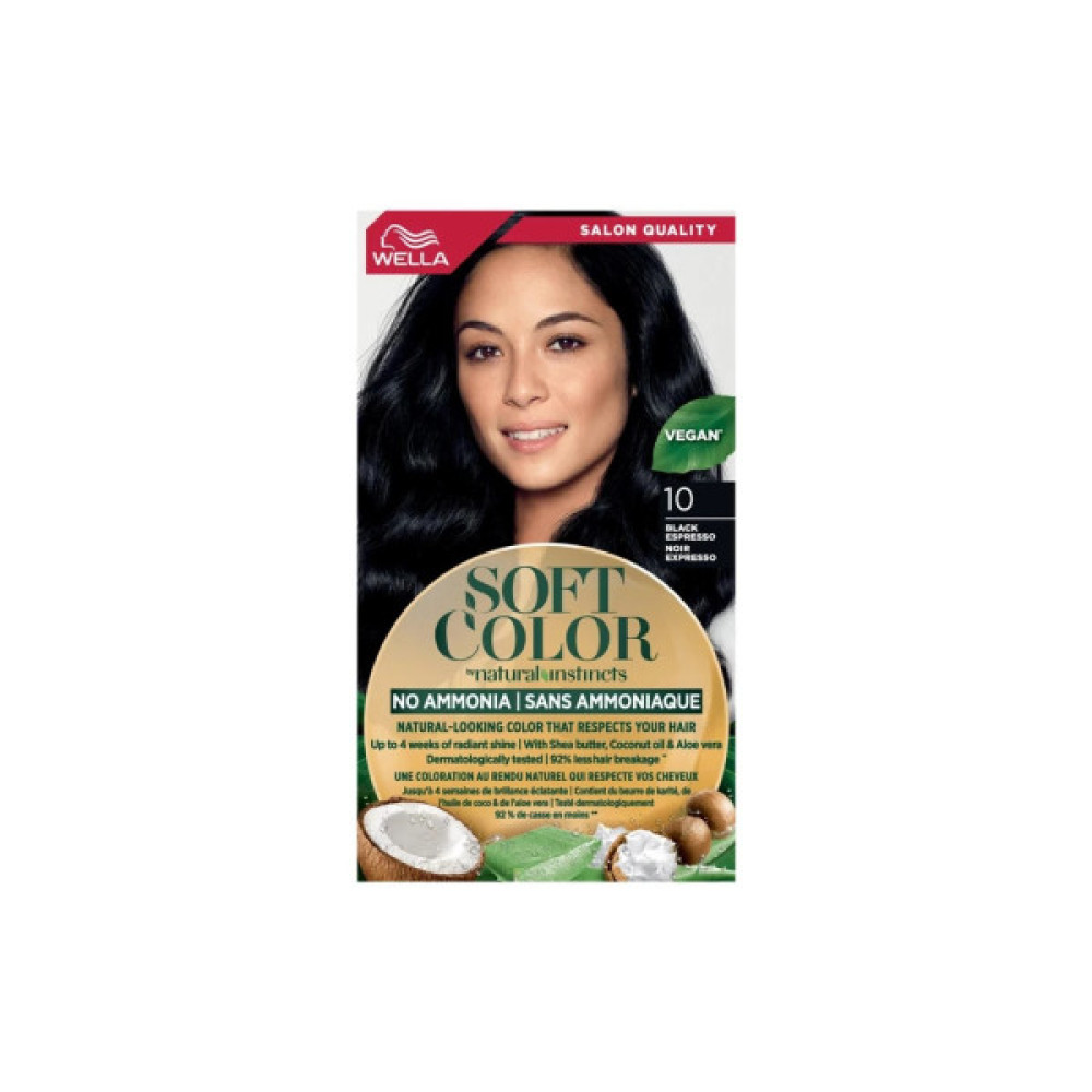 Фарба для волосся Wella Soft Color Безаміачна 10 - Чорний еспресо (3616302076796)