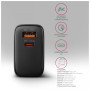 Зарядний пристрій AXAGON 1xUSB QC4.0 + 1xUSB-C PD45W PPS black (ACU-PQ45)