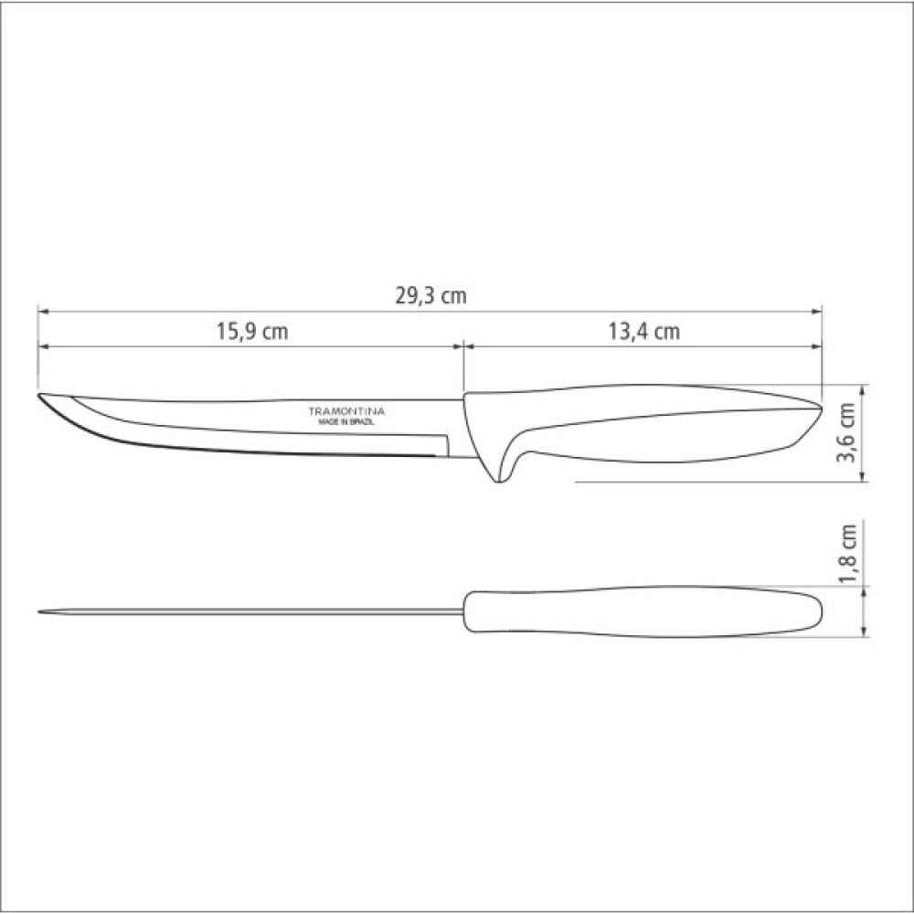 Кухонний ніж Tramontina Plenus Light Grey 152 мм (23441/136)