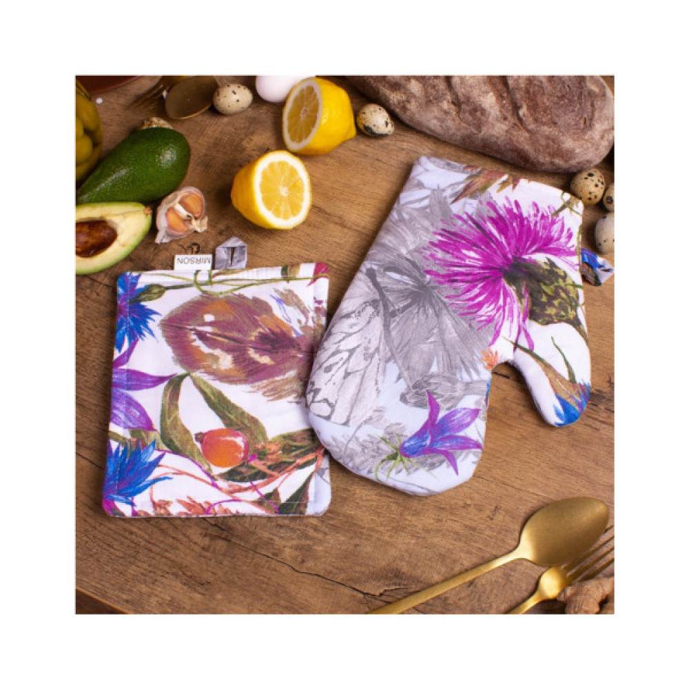 Кухонна прихватка MirSon Набір №7009 бязь прихватка 17х17 см + рукавичка-прихватка 27х17 см (2200006772767)