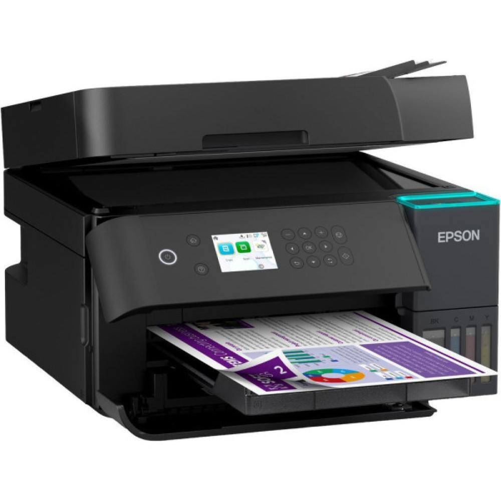 БФП ink color A4 Epson EcoTank L6370 35_23 ppm DADF Duplex USB Ethernet Wi-Fi 4 inks Black Pigment