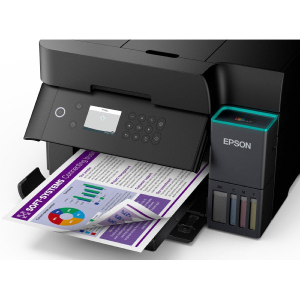 БФП ink color A4 Epson EcoTank L6370 35_23 ppm DADF Duplex USB Ethernet Wi-Fi 4 inks Black Pigment