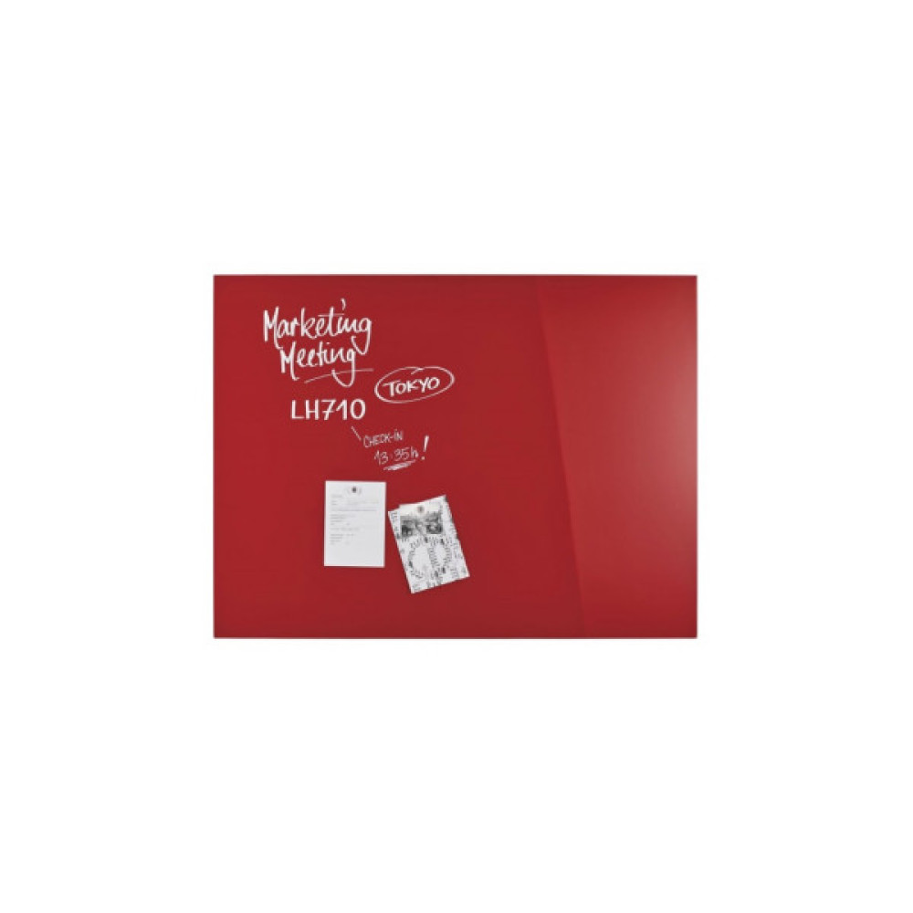 Офісна дошка Magnetoplan скляна магнітно-маркерна 1200x900 червона Glassboard-Red (13404006)
