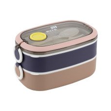 Ланч-бокс Kite подвійний з наповненням 1600 мл, бежевий (K25-1181-1)