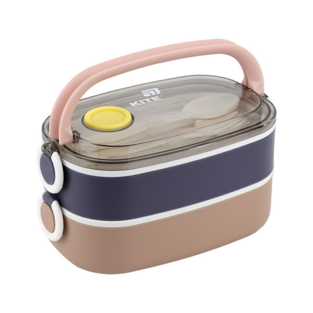 Ланч-бокс Kite подвійний з наповненням 1600 мл, бежевий (K25-1181-1)