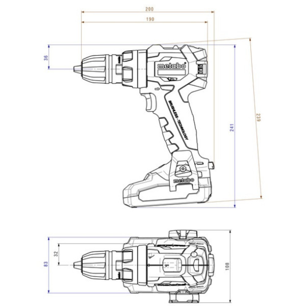Шурупокрут-дриль акумуляторний Metabo BS 18 LT BL Q 18В 2х4А·год 34·75Нм 0-600·0-2100об/хв 1.8кг