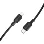 Дата кабель USB-C to Lightning 1.0m silicone BX113 Lenny black BOROFONE (6941991115370)