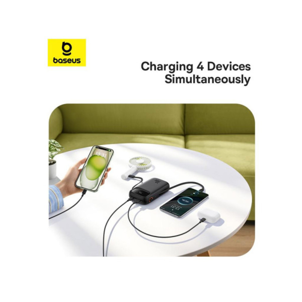 Батарея універсальна Baseus QPow2 20000mAh 30W, with 2*Type-C Cable, Black (P10055009113-00)