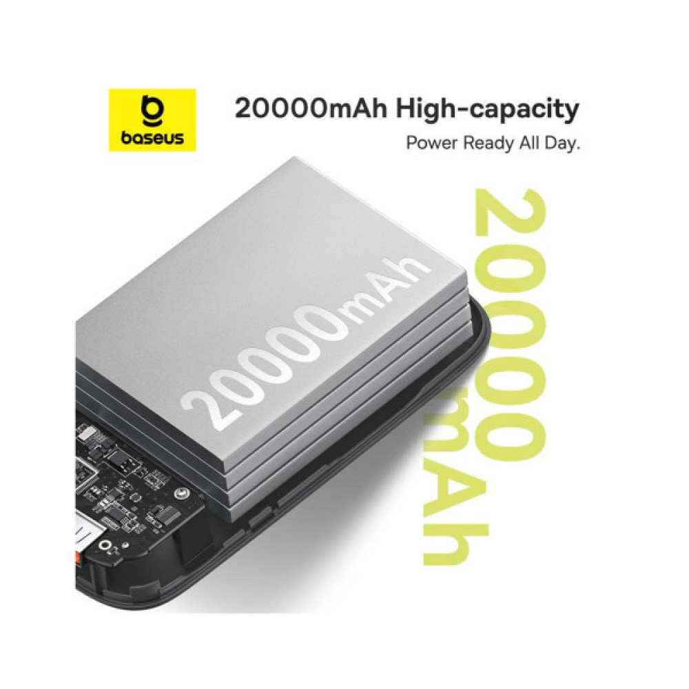 Батарея універсальна Baseus QPow2 20000mAh 30W, with 2*Type-C Cable, Black (P10055009113-00)