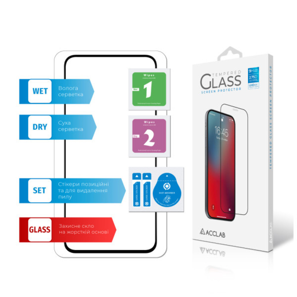 Скло захисне ACCLAB Full Glue Samsung A35 Black (1283126588778)