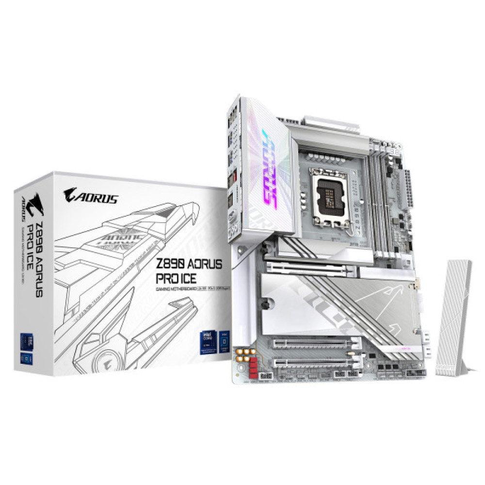 Материнська плата GIGABYTE Z890 AORUS PRO ICE s1851 Z890 4xDDR4 M.2 Wi-Fi BT HDMI DP ATX
