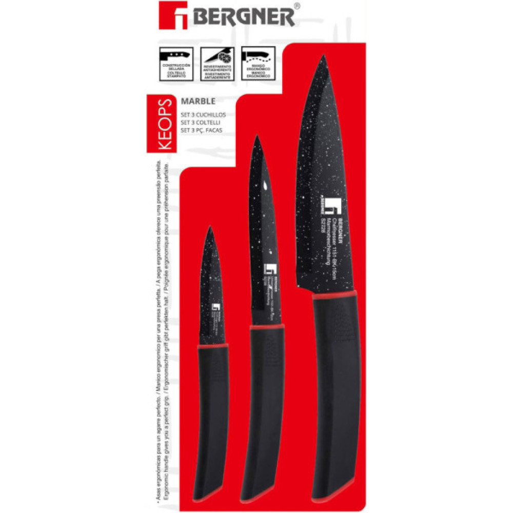 Набір ножів Bergner Keops Marble із покриттям (BG-1151-BK) Набір ножів Bergner Keops Marble із покриттям (BG-1151-BK)