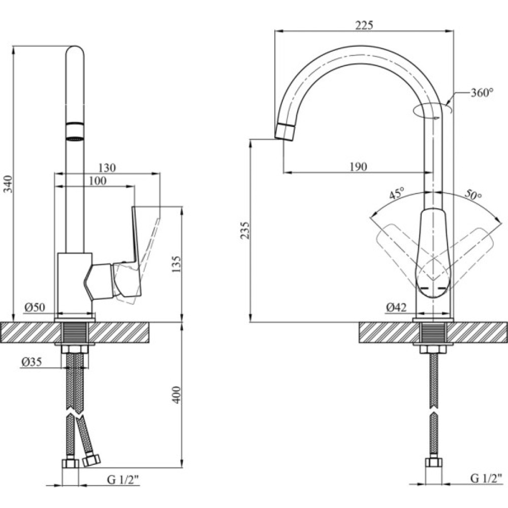 Змішувач Kroner Brocken-C030 (CV023600)